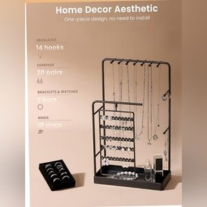 Lolalet Metal Black Jewelry Organizer Display Stand